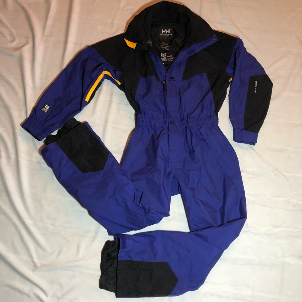 Helly Hansen Waterproof Snow Ski Suit / Overalls Size Medium Vintage EUC